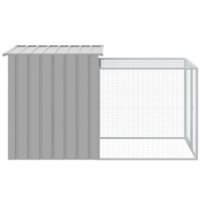 Large Light Gray Galvanized Steel Chicken Playpen with Run