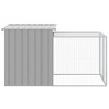 vidaXL Chicken Cage with Run Light Gray 43.3 in.x79.1 in.x43.3 in. Galvanized Steel - 4 of 4