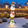 Tangkula 6 FT Christmas Lighted 3 Stacked Penguins Decoration Xmas Penguins with 156 Warm White Lights Hats & Scarves Zip Ties Holiday Display - 3 of 4