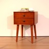 ORRD Nightstand with 2 Drawers, Small Side End Table with Storage, Modern Bedside Table with Gold Accents，Walnut - 2 of 4