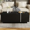 Modern Center Coffee Table with High-Gloss Finish,Extendable Coffee Table with 2 Storage Spaces and 2 Drawers for Living Room-Maison Boucle - 3 of 4