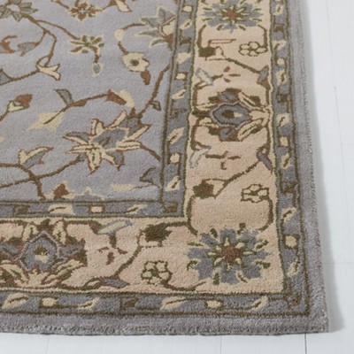 Elegant Heritage Hand-Tufted Wool Square Rug in Grey - 6' x 6'