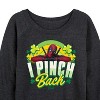 Women's - Marvel - St. Patrick's Day I Pinch Back Lightweight French Terry Wide Neck Long Sleeve Shirt - 2 of 4