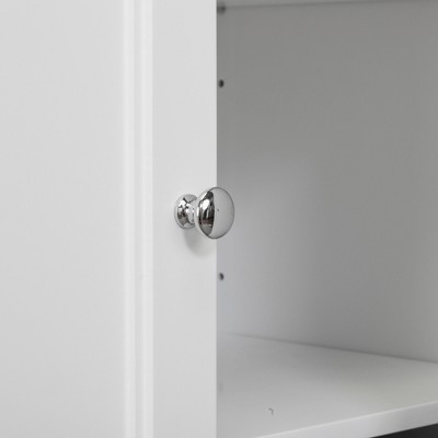 White Two-Door Cabinet with Adjustable Shelving