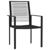 vidaXL Dining Set Black Powder-Coated Steel, PVC Hollow Rattan, Glass - 31.5" Table Length 4 Items - 3 of 4