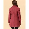 Allegra K Women's Peter Pan Collar Single Breasted Outwear Winter Buttoned Long Coat - 4 of 4