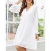 Womens Flutter Sleeve V Neck A Line Chiffon Elastic High Waist Casual Swing Curvy Dress - 2 of 4