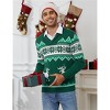 Clearlove Mens Ugly Christmas Sweaters Snowflakes Holiday Reindeer Printed Shawl Collar Knitted Long Sleeve Pullover Jumpers - 2 of 4