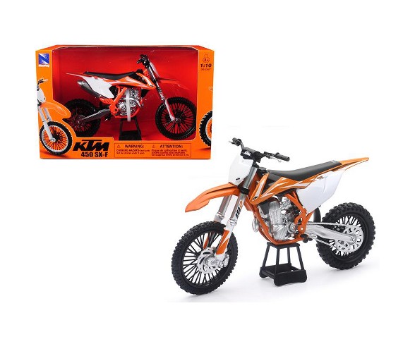 KTM 450 SX-F Dirt Bike Orange and White Motorcycle Model 1/10 by New Ray