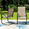 Captiva Designs 9pc Spacious Slat-top Square Metal Table with Umbrella Hole & C-spring Sling Chairs - 3 of 4
