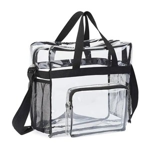 Clear Crossbody Bag Stadium Approved Clear Transparent Shoulder Bag See Through Zip Pouch Tote Bag Handbag with 11LBS Load - 1 of 4