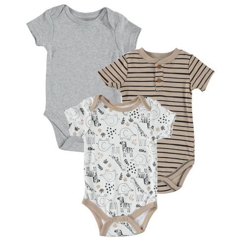 Grey Short Sleeve Bodysuit, Wonsie, Wonsie