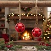 Red Metal Sleigh Bell Set for Indoor or Outdoor Set of 2 - 27"H by Melrose - 3 of 3