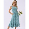 INSPIRE CHIC Women's Summer Scoop Neck Sleeveless Ruffle Hem Side Pockets Tiered Floral Midi Dress - 4 of 4