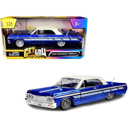 1964 Chevrolet Impala Lowrider Hard Top Candy Blue Metallic with Cream Top