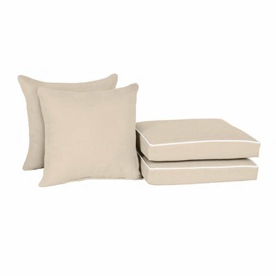 Home Fashions International 4pc O'Linen Pillow & Deluxe Outdoor Cushion Set
