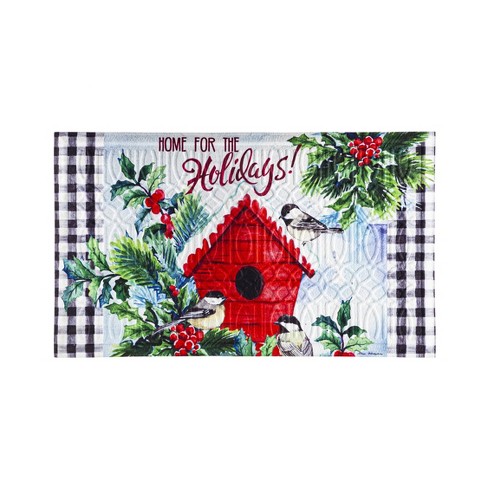 Winter Chickadees Doormat 30 X 18 Indoor Outdoor Briarwood Lane : Target