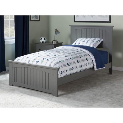 AFI Furnishings Nantucket Twin Traditional Bed with Matching Footboard and Turbo Charger in Grey