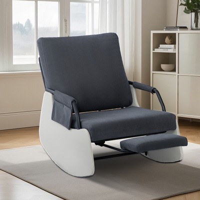 Rocking Recliner Chair for Adults, Modern Upholstered Plush Seating Glider Recliner Chair, Reading Chair Modern Nursery Accent Sofa Chairs
