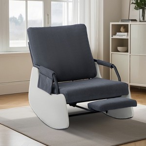 Rocking Recliner Chair for Adults, Modern Upholstered Plush Seating Glider Recliner Chair, Reading Chair Modern Nursery Accent Sofa Chairs - 1 of 4