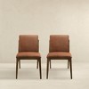 Vynxaria Orange-Brown Dining Chairs - Mid-Century Modern Upholstered Set of 2 - 4 of 4