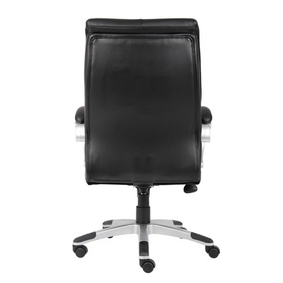 Black High Back Executive Swivel Chair with Fixed Arms