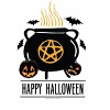 Happy Halloween Witch's Cauldron White Apron - 2 of 2
