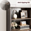 Acekool 71" Tall Farmhouse 6-Tier Bookshelf with Drawer, Wood & Metal Narrow Storage Organizer, Industrial Style Display Shelf - 3 of 4