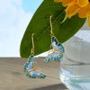 Ross-Simons Italian Tonal Blue Enamel Butterfly Drop Earrings in 14kt Yellow Gold - 3 of 4