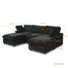 Cloud Couch Modular Sectional Sofa,100.5" U Shaped Couch,Oversized Convertible Wide Seater,3 Seater With 2 OttomansFor Living Room Set,Black - 3 of 4