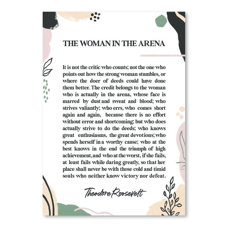 Americanflat Motivational Minimalist Woman In The Arena By Elena David Poster, 1 of 7