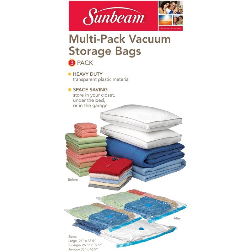 Sunbeam Plastic Vacuum Storage Bag, (Pack of 3), 1 of 7