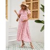 Maternity Dress Summer Square Neck Short Sleeve Maxi Dress for Baby Shower Photoshoot - 2 of 4