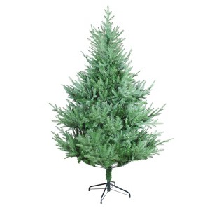 SEVOBAL Artificial Trees 6FT Curved Christmas Tree Christmas tree Artificial Holiday Tree Pre Lit Christmas Tree, Green, 38.59"*10.24"*72" - 1 of 4