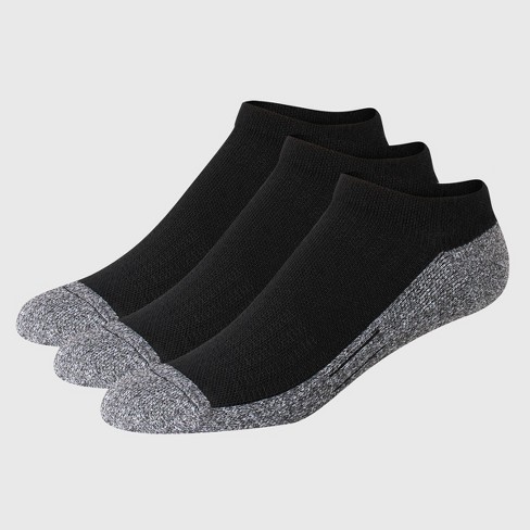 Busy Socks Men's Women's Wool Ankle No Show Tab Socks, Dark Grey,  Large,6-Pack 