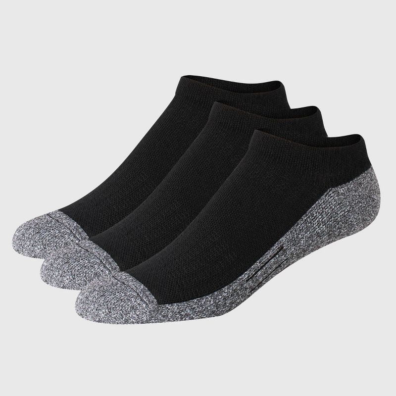 Hanes Premium Men&#39;s Cushioned No Show Socks 3pk - Black 6-12, 1 of 4