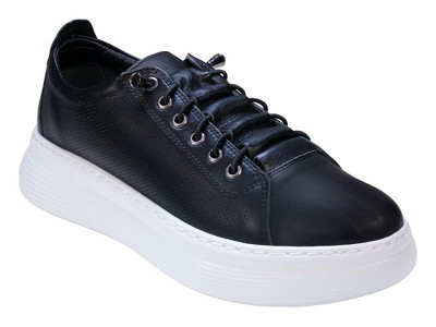Cools 21 Graze Hidden Lace Perforated Memory Foam Platform Leather Sneakers