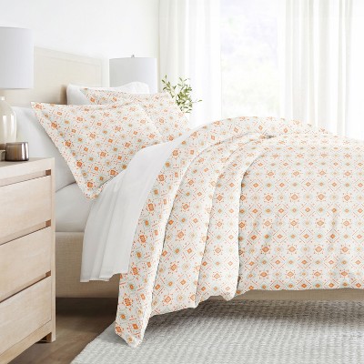 Modern Geometrics & Thatch Pattern 3PC Duvet Cover & Shams Set, Ultra Soft, Easy Care - Becky Cameron