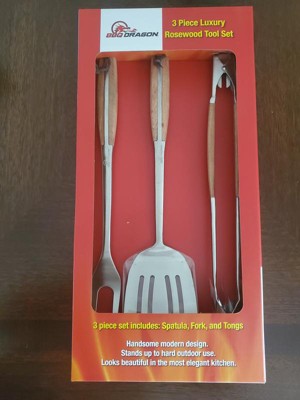 Dyna-glo 3pc Stainless Steel Tong Spatula And Basting Brush With Stands  Grill Set : Target