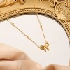 Gold-Tone Bow Necklace with Beaded Chain, Dainty Jewelry for Women, Daily & Gifting Occasions - 4 of 4