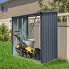 Outdoor Steel Firewood Rack, 85.50" Steel Storage Shed With Sloped Roof, Open Wood Shed for Outdoor Firewood, Pallet & Lumber Storage - 3 of 4