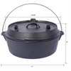 SKRAN Pre-Seasoned Cast Iron Dutch Oven With Skillet Lid, Camping Deep Pot for Camping Cooking BBQ Baking Campfire, With Iron Pot Rack, 4.5 Quart - 3 of 4