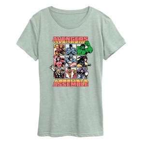 Women's - Marvel - Avengers Assemble Grid Short Sleeve Graphic T-Shirt - 1 of 3