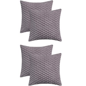 REGALWOVEN 4 Pcs Soft Fuzzy Plush Decorative Throw Pillow Covers for Sofa Couch Bed Living Room - 1 of 4