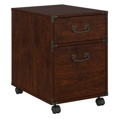 2 Drawer Kathy Ireland Home Ironworks Mobile Pedestal Cherry - Bush Furniture