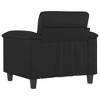 vidaXL Black Sofa Chair - Faux Leather Lounge Recliner for Living Room, Indoor Seating with Comfortable Cushions and Metal Frame - 4 of 4