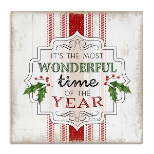 Stupell Industries Festive Holiday Rustic Stripes, 24" x 24" - 1 of 4