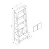 CAVINAS Bookcases for Living Room Modern Storage Cabinet Bookcase with 4 Open Shelves and Door Cabinet for Office - 4 of 4