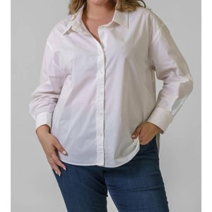 Women's Poplin Long Sleeve Shirt - SKIES ARE BLUE - 1 of 4