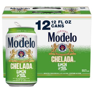 Modelo Chelada Limon y Sal Import Flavored Beer - 12pk/12 fl oz Cans - 1 of 4